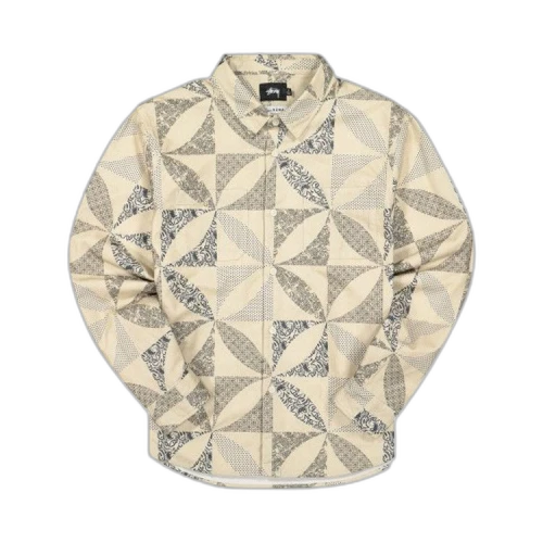 Stussy Quilt Pattern Shirt 'Sand'