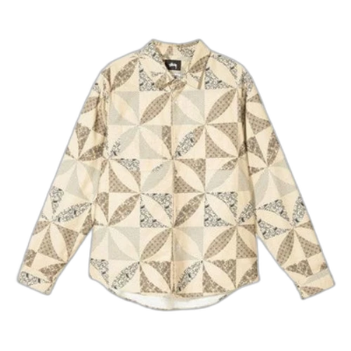 Stussy Quilt Pattern Shirt 'Sand'