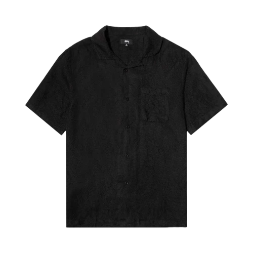 Stussy Diamond Jacquard Linen Shirt 'Black'