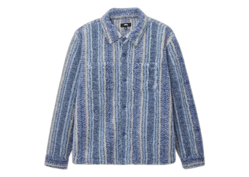 Stussy Stripe Sherpa Shirt Indigo