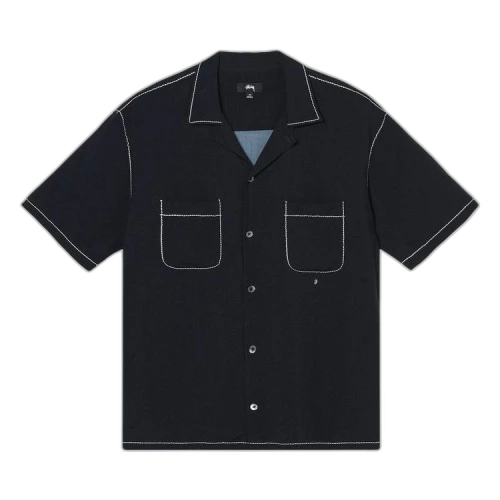 Stussy Contrast Pick Stitched Shirt Black