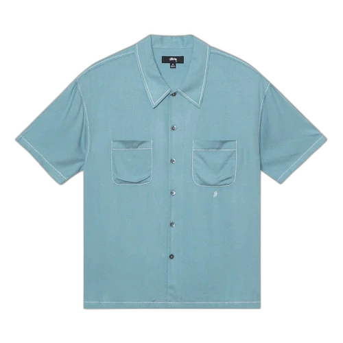 Stussy Contrast Pick Stitched Shirt Blue