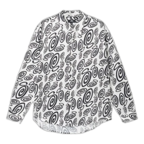 Stussy Swirly S Silk Shirt 'White'