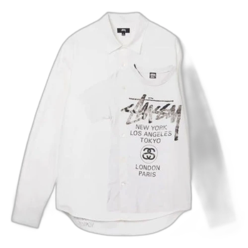 Stussy World Tour Logo Shirt 'White'
