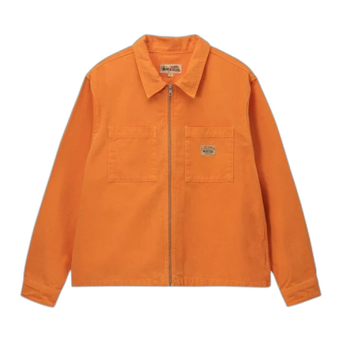Stussy Washed Canvas Zip Shirt Orange