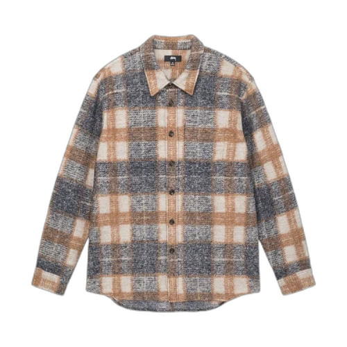 Stussy Plaid Knit Shirt 'Navy'