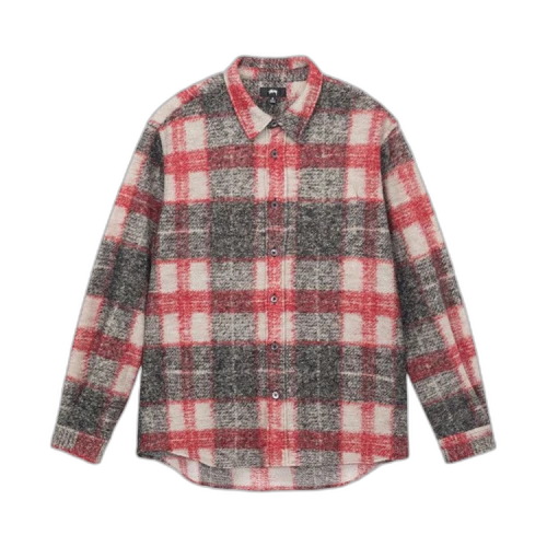 Stussy Plaid Knit Shirt 'Red'