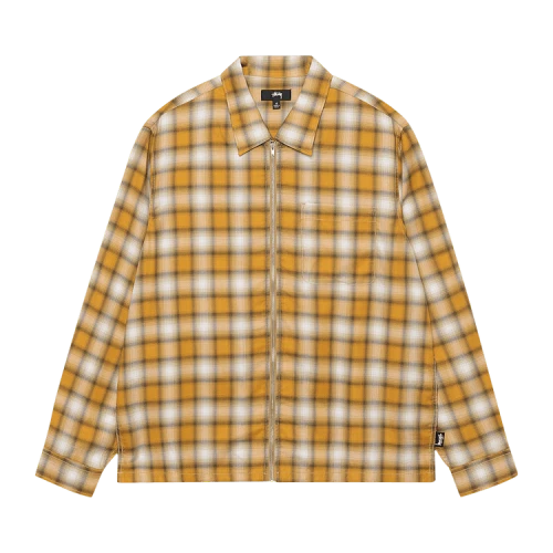 Stussy Eddie Plaid Zip Shirt Mustard