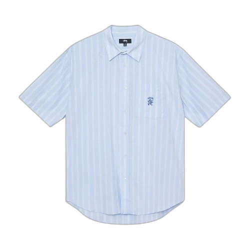 Stussy Boxy Striped Short-Sleeve Shirt 'Light Blue Stripes'
