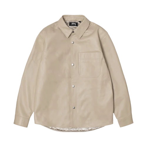 Stussy Leather Overshirt 'Natural'
