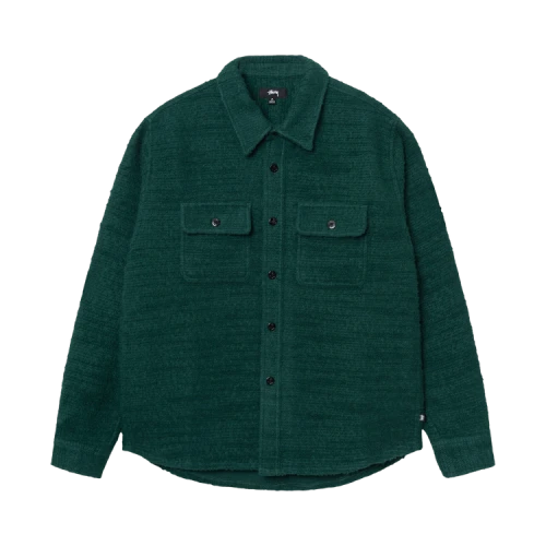 Stussy Boucle Wool Cpo Shirt 'Green'