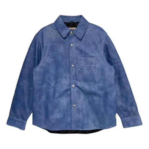 Stussy Overshirt Leather 'Washed Blue'