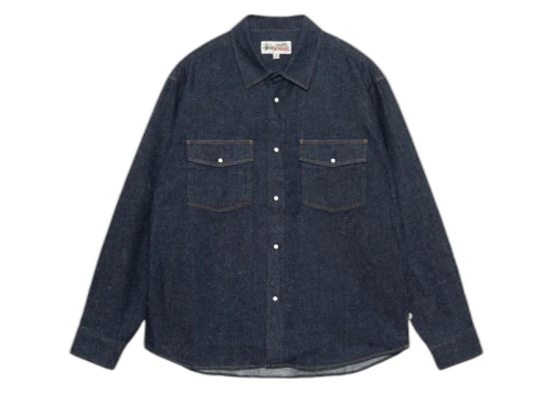 Stussy Boxy Western Denim Shirt Dark Denim