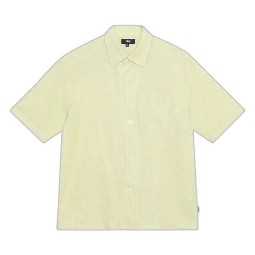 Stussy Boxy Flat Crinkled Hem Shirt Lime