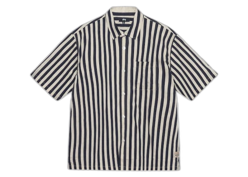 Stussy Boxy Flat Striped Hem Shirt Green