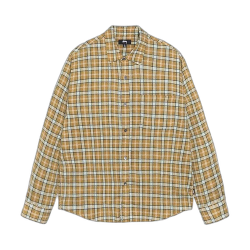Stussy Matthew Shirt Printed Plaid 'Gold'