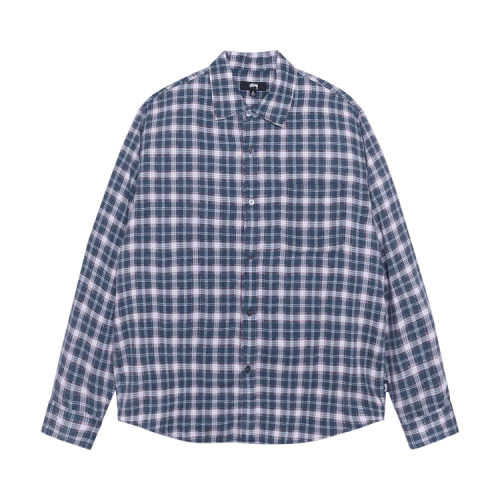 Stussy Plaid Matthew Printed Shirt Navy