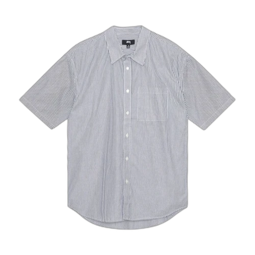 Stussy Stripe Boxy S/S 8 Ball Shirt Navy