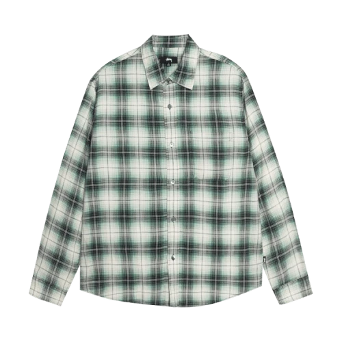Stussy Matthew Printed Plaid Shirt Green
