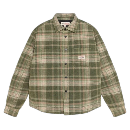 Stussy Heavy Washed Plaid Shirt Green