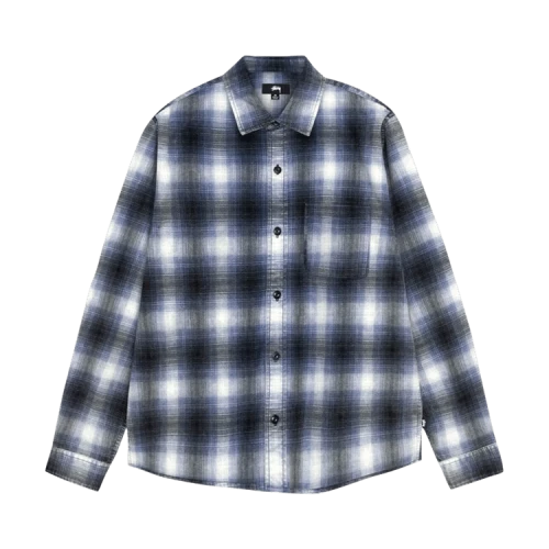 Stussy Rocco Flannel Plaid Shirt Blue
