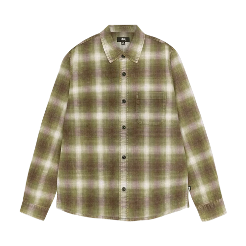 Stussy Rocco Flannel Plaid Shirt Green