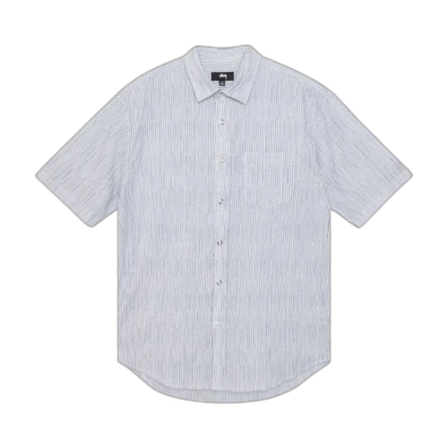 Stussy Wavy Striped Short Sleeve Shirt Blue