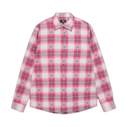 Stussy Motif Plaid Shirt Pink