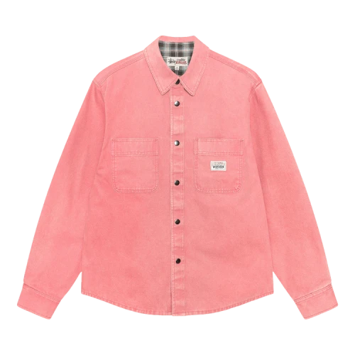 Stussy Heavy Washed Canvas Shirt 'Berry'