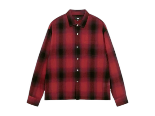 Stussy Beach Plaid Shirt Red