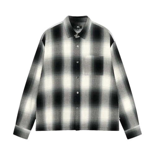 Stussy Loose Weave Plaid Shirt 'Grey'