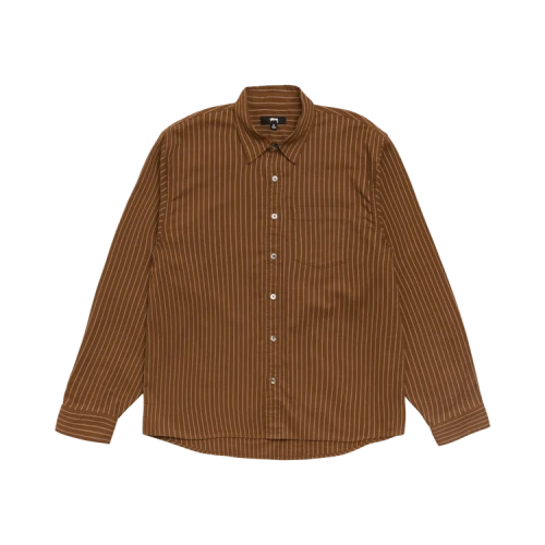 Stussy Oxford Shirt 'Brown Stripe'