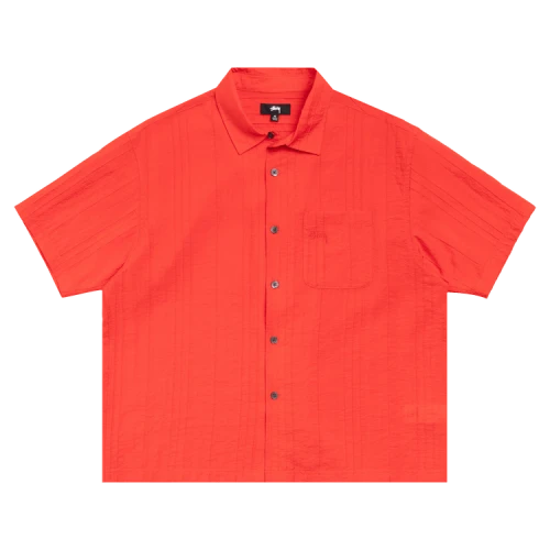 Stussy Pleated Textu Shirt 'Red'