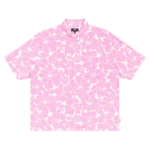 Stussy Floral Hawaiian Shirt Pink