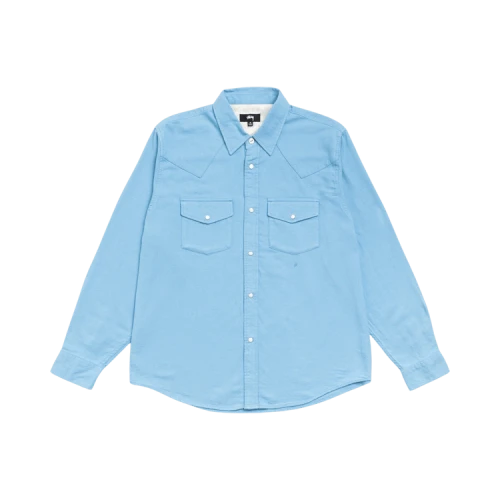 Stussy Cotton Silk Western Shirt 'Blue'