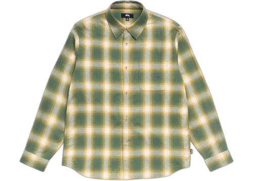 Stussy Beach Ombre Plaid Shirt Green