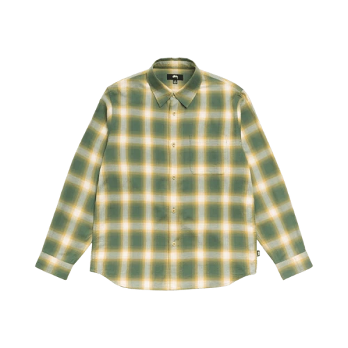 Stussy Beach Ombre Plaid Shirt 'Green'