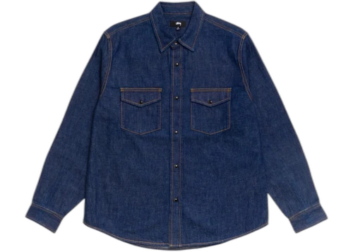 Stussy Denim Western Shirt Dark Denim
