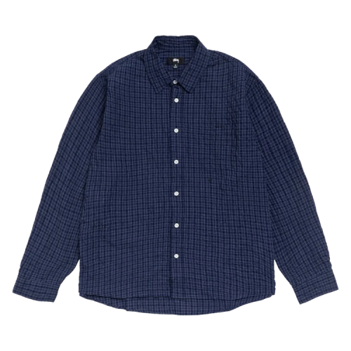 Stussy Standard Crinkle Shirt 'Navy Check'