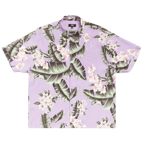 Stussy Hawaiian Floral SS Shirt 'Lavender'