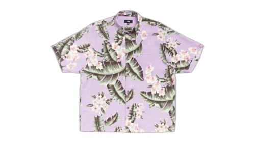 Stussy Hawaiian Floral SS Shirt Lavender
