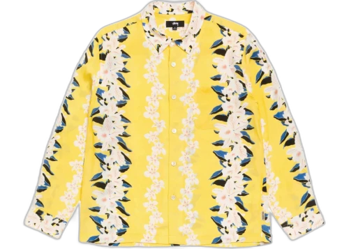 Stussy Hawaiian Floral Shirt Yellow