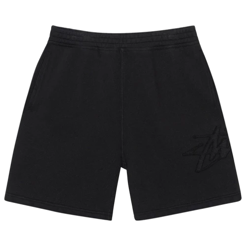 Stussy Tonal Applique Fleece Short Black