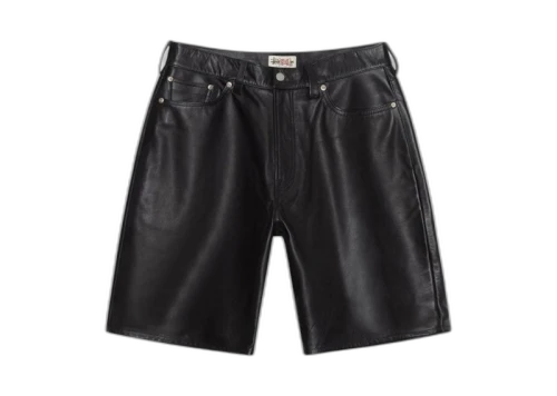 Stussy Big Ol Leather Shorts Blac Black