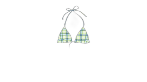 Stussy Women's Triangle Bikini Top Green Plaid