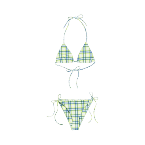 Stussy Side Tie Bikini Bottom 'Green Plaid'