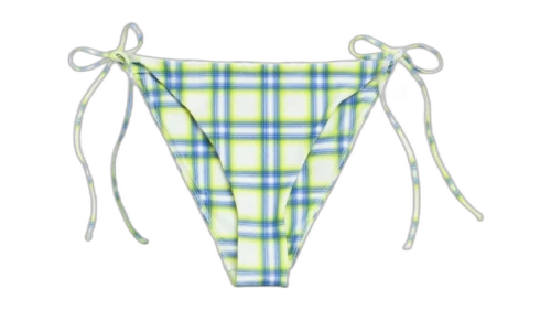 Stussy Women's Side Tie Bikini Bottom Green Plaid
