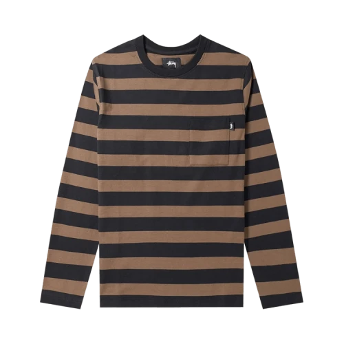 Stussy Malcolm Stripe Long-Sleeve Crew 'Black'