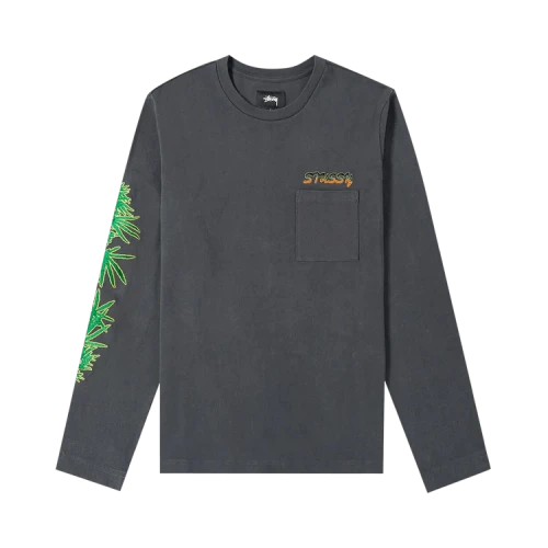 Stussy Leaves Long-Sleeve Crew 'Charcoal'