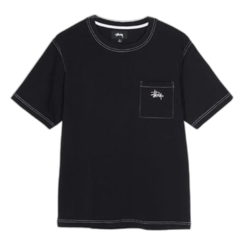 Stussy Stock Pocket Crew Short Sleeve Unisex Black